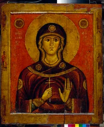 Heilige Juliana van Nicomedië (begin 4e eeuw) - Icoon van de Novgorod-traditie (Rusland), tempera op hout, begin 13e eeuw