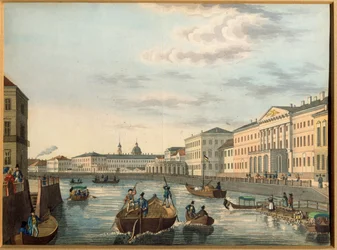 Uitzicht op de Fontanka-rivier in Sint-Petersburg