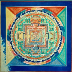 Mandala de Sarvavid Vairocana plafond van het Potala paleis in Lhasa, Tibet