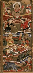 Koning Hang Trong, landbouwgenie, 70x35 papier, Hanoi Museum voor Schone Kunsten
