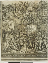 De campagne in Hongarije, uit De Triomfboog van Maximiliaan I