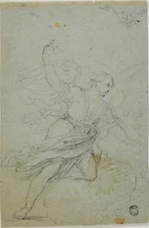Engel Annunciate (recto); Samson en de Leeuw (verso)