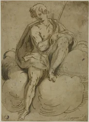 Zittende Johannes de Doper