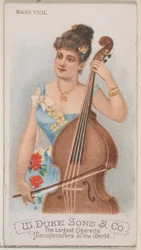 Basviool, uit de serie Muziekinstrumenten N82 voor Duke sigarettenmerk, 1888