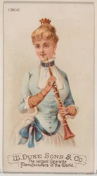 Hobo, uit de serie Muziekinstrumenten N82 voor Duke merk sigaretten, 1888