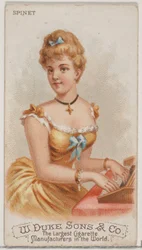 Spinet, uit de serie Muziekinstrumenten N82 voor Duke sigaretten, 1888