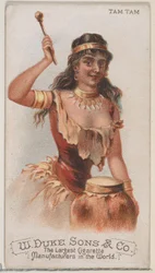 Tam Tam, uit de serie Muziekinstrumenten N82 voor Duke sigaretten, 1888