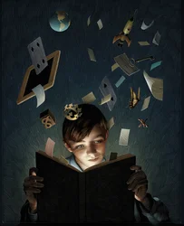 De verbeelding van een kind gevangen door een boek, 2012