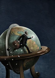 Rond de wereld in tachtig dagen, 2008 (kraskarton, digitaal ingekleurd)