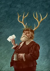 Falstaff, 2015 (scratchboard, digitaal ingekleurd)