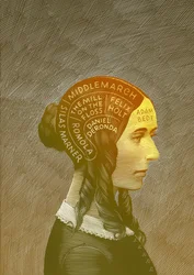 George Eliot, 2013 (scratchboard, digitaal ingekleurd)