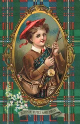 Britse nieuwjaarskaart (kleurenlitho)