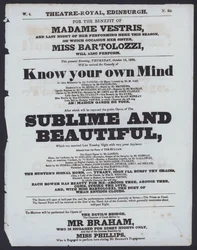 Theaterprogramma voor het Theatre Royal, Edinburgh