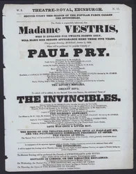 Theaterprogramma voor het Theatre Royal, Edinburgh, 5 oktober 1829