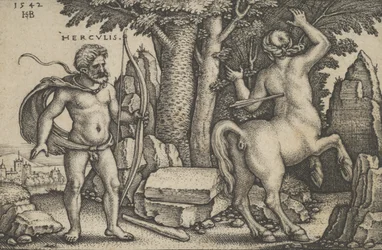 Hercules doodt Nessus, uit De werken van Hercules, 1542