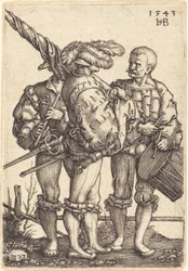 Vaandeldrager, trommelaar en pijper