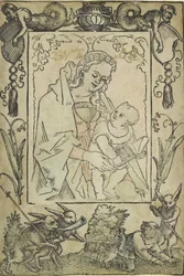 De Maagd en het Kind omringd door een Rand met een Jager en Enkele Konijnen