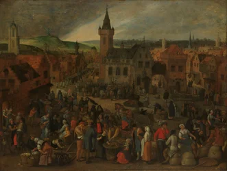 Marktdag in een Vlaamse stad