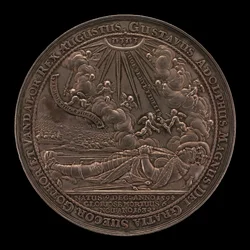 Dood van Gustavus II Adolphus, 1594-1632, Koning van Zweden 1611 [voorzijde], 1634