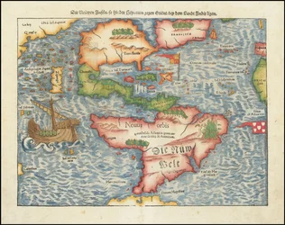 1561 kaart van Amerika door Sebastian Münster