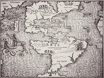 Kaart van Amerika met de Atlantische en Stille Oceaan