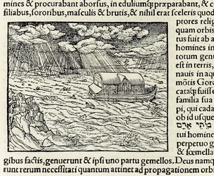 De Ark van Noach en de zondvloed, uit de editie van 1550 van 