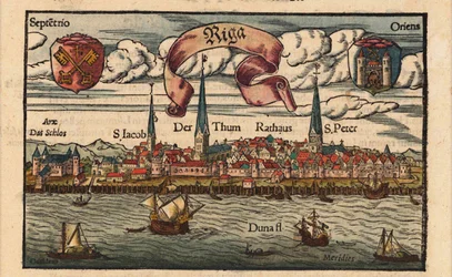Riga uit de Cosmographia, ca. 1568