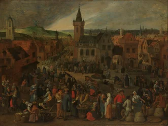 Marktdag in een Vlaamse stad