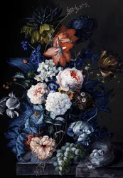 Stilleven met vogelnestje. Schilderij van Sebastian Wegmayr (1776-1857) Privécollectie.