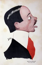 Portret van Alberto Santos-Dumont (1873 - 1932), Braziliaanse ingenieur en luchtvaartpionier door Sem (1863 - 1934).