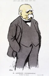 Portret van Georges Clémenceau - getekend door Sem (1863 - 1934), in 
