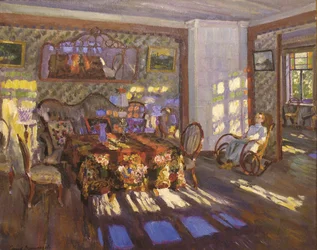 Zonlicht door gekleurde glazen ramen, 1916