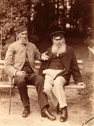 De dichters Yakov Petrovich Polonsky (1819-1898) en Afanasy Afanasievich Fet (1820-1892)