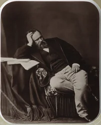 Portret van Aleksandr Ivanovich Herzen 1812-1870, 1861
