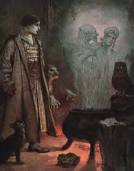 Waarzegster, ca 1900 (ansichtkaart)