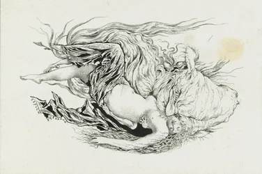 Chernomor en Lyudmila. Illustratie bij het gedicht Ruslan en Lyudmila door A. Pushkin, 1921-1926