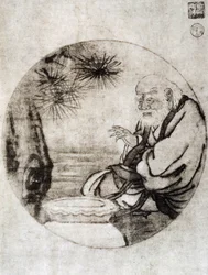 Portret van Lao-Tzu, Chinese filosoof uit de 6e eeuw v.Chr., tekening door Sesshu Toyo (1420-1506), Japanse beschaving, Muromachi periode