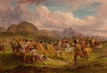 Balspel onder de Sioux-indianen, 1851