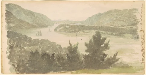 Uitzicht op de Noordrivier vanaf de Noordwesthoek van Fort Clinton—West Point