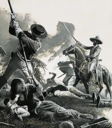 In 1858 vielen twee troepen Mexicaanse cavalerie het kamp van de Apaches aan.