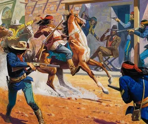 Ongeïdentificeerde scène met indianen