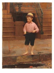 Jongen aan het vissen op 58 ½ East 10th Street, 1871
