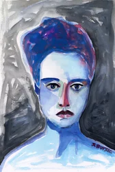 Intens blauw portret