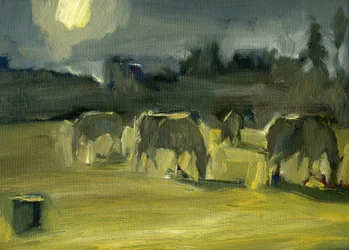 Winterpaarden, 2024 (olieverf op board)