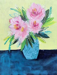 Abstract roze bloemboeket