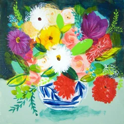 Levendig geschilderde bloemen