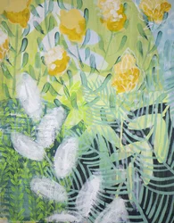 Gele bloementuin