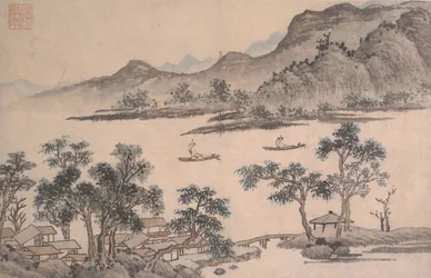 Landschap met Zeilboten