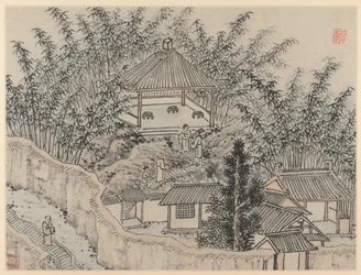 Twaalf uitzichten van Tiger Hill, Suzhou: Bamboepaviljoen, Tiger Hill, na 1490