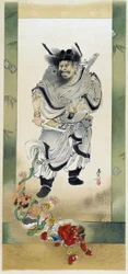 Shoki en de demonen. Zelfportret door Shibata Zeshin